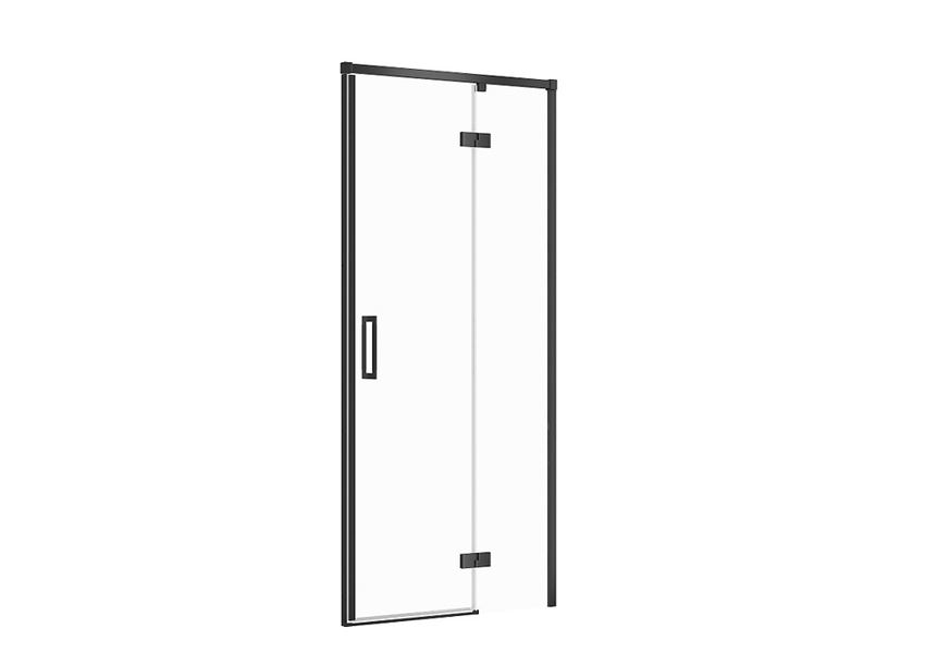 Drzwi prysznicowe prawe profile czarne 90x195 cm Cersanit Larga