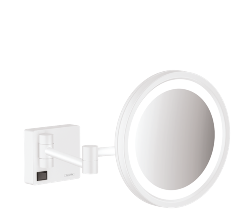 Lusterko kosmetyczne z oświetleniem LED biały matowy Hansgrohe AddStoris