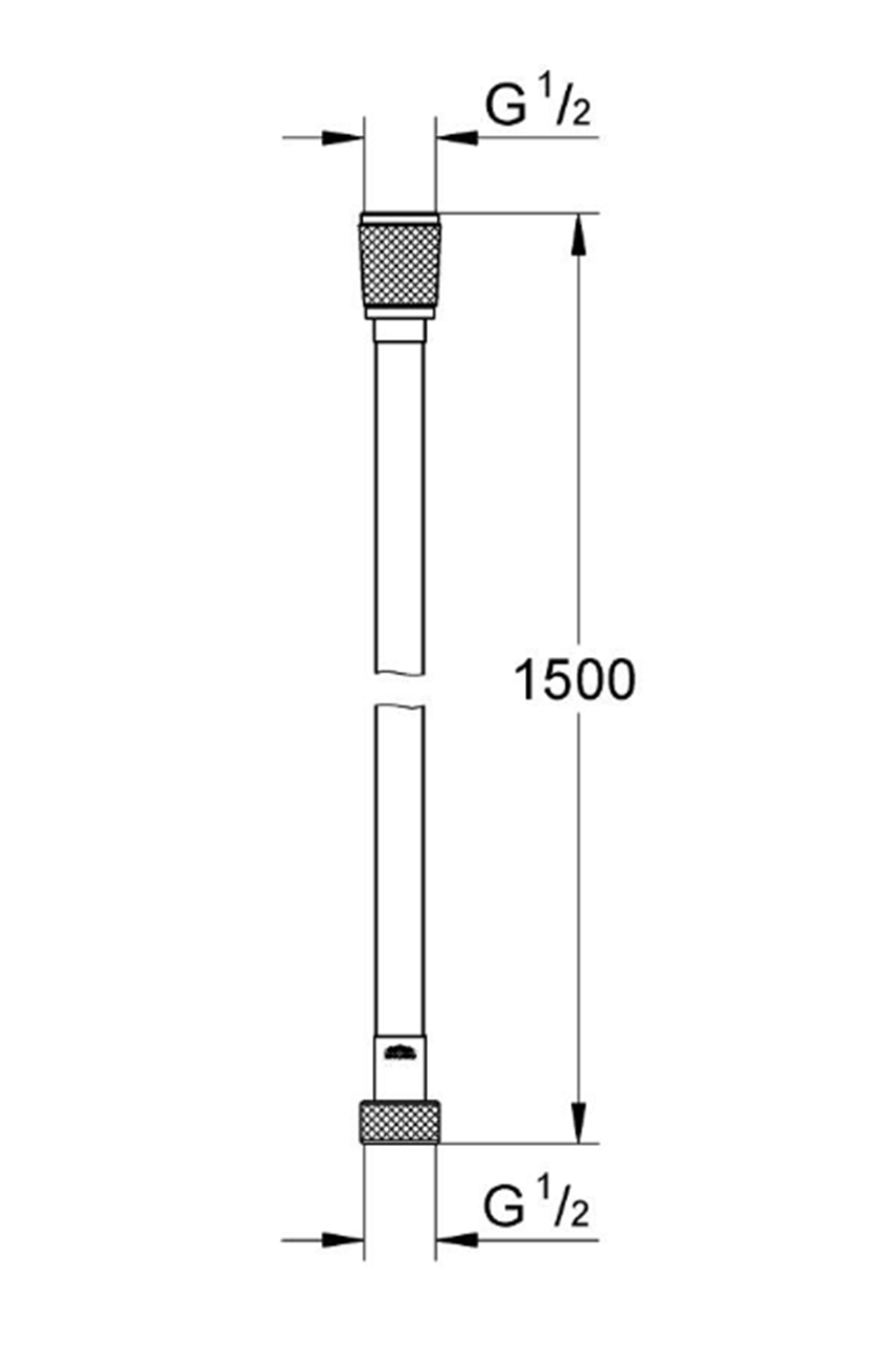 Wąż prysznicowy Grohe Silverflex 28364001 rys techniczny