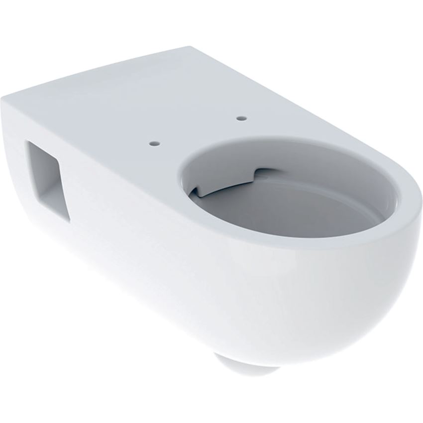 Miska WC wisząca długa bez barier Rimfree bez deski częściowo ukryte mocowania biała Geberit Selnova Comfort