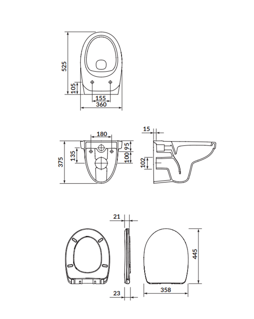 Stelaż podtynkowy do WC z miską Cersania SimpleOn Cersanit Tech Line Base rysunek