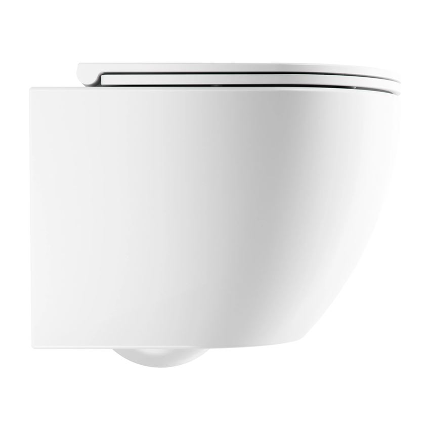Miska WC wisząca bezkołnierzowa z deską wolnoopadającą 49x37 cm biały mat Omnires Ottawa Comfort